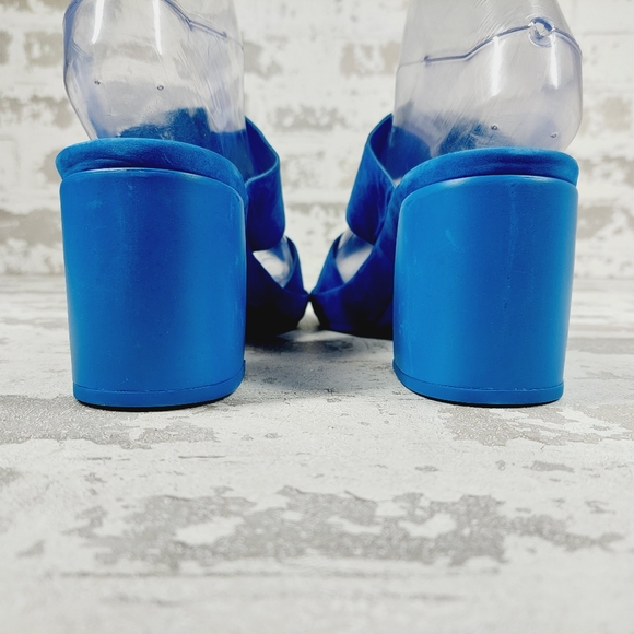 New Naturalizer Genn-Whirl Blue Leather Block Heel Sandals B556 - Picture 6 of 12